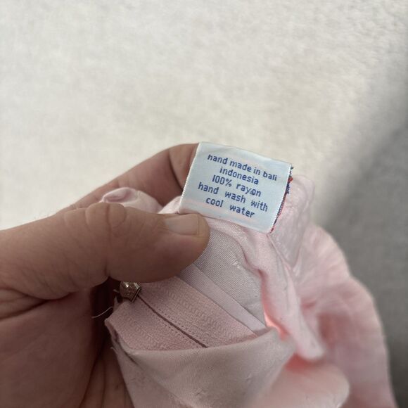 Vintage Bali Emerald Design Midi Skirt Womens Size M Pink Cottagecore Gypsy Boho - Picture 15 of 15